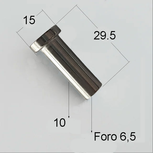 TERMINALE DISCO A PRESSARE CRIMPARE PER CAVO ACCIAIO - DISCO 15 MM - FORO 6,5 MM