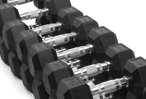 SET MANUBRI GOMMATI ESAGONALI DA
2,5-30 KG TOTALE 390 KG
