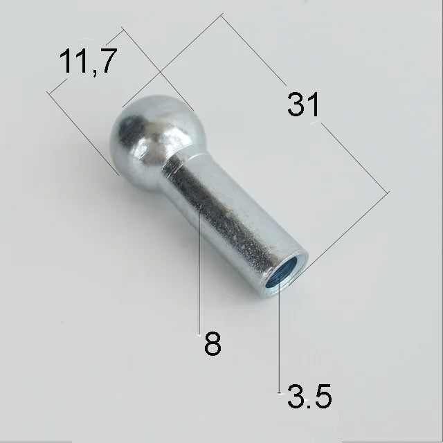TERMINALE SFERA PALLA A PRESSARE CRIMPARE PER CAVO ACCIAIO - SFERA 11,7 MM - FORO 3,5 MM