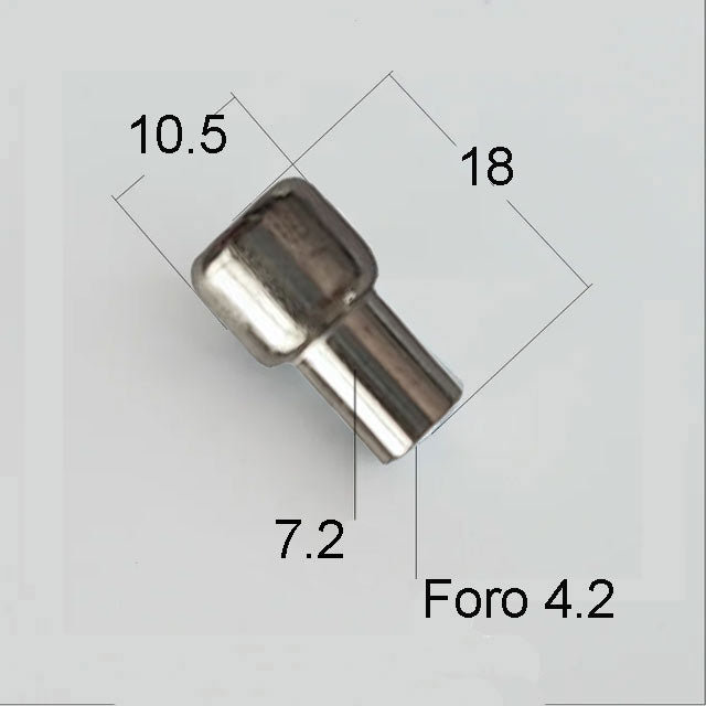 TERMINALE CILINDRO A PRESSARE CRIMPARE PER CAVO ACCIAIO - CILINDRO 10,5 MM - FORO 4,2 MM