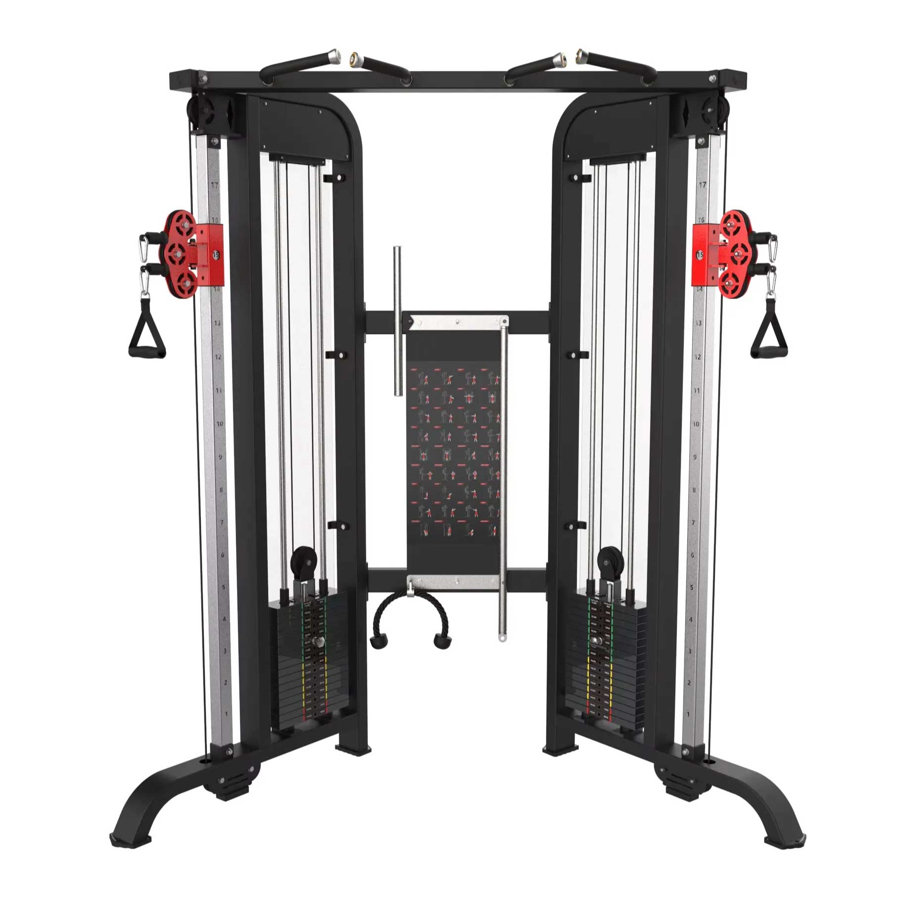 DUAL PULLEY FUNCTIONAL TRAINER CABLE STATION FULL BODY TREZERI PRO YT