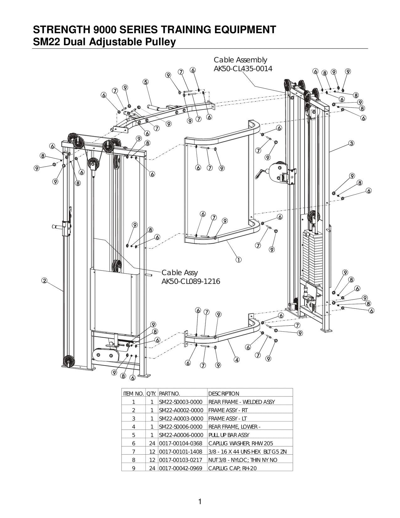 CAVO PER MACCHINE LIFEFITNESS - Cavo Assembly 1/8 Wire Cavo 3/16 Coated SM22 Life Fitness - OEM: 9239403