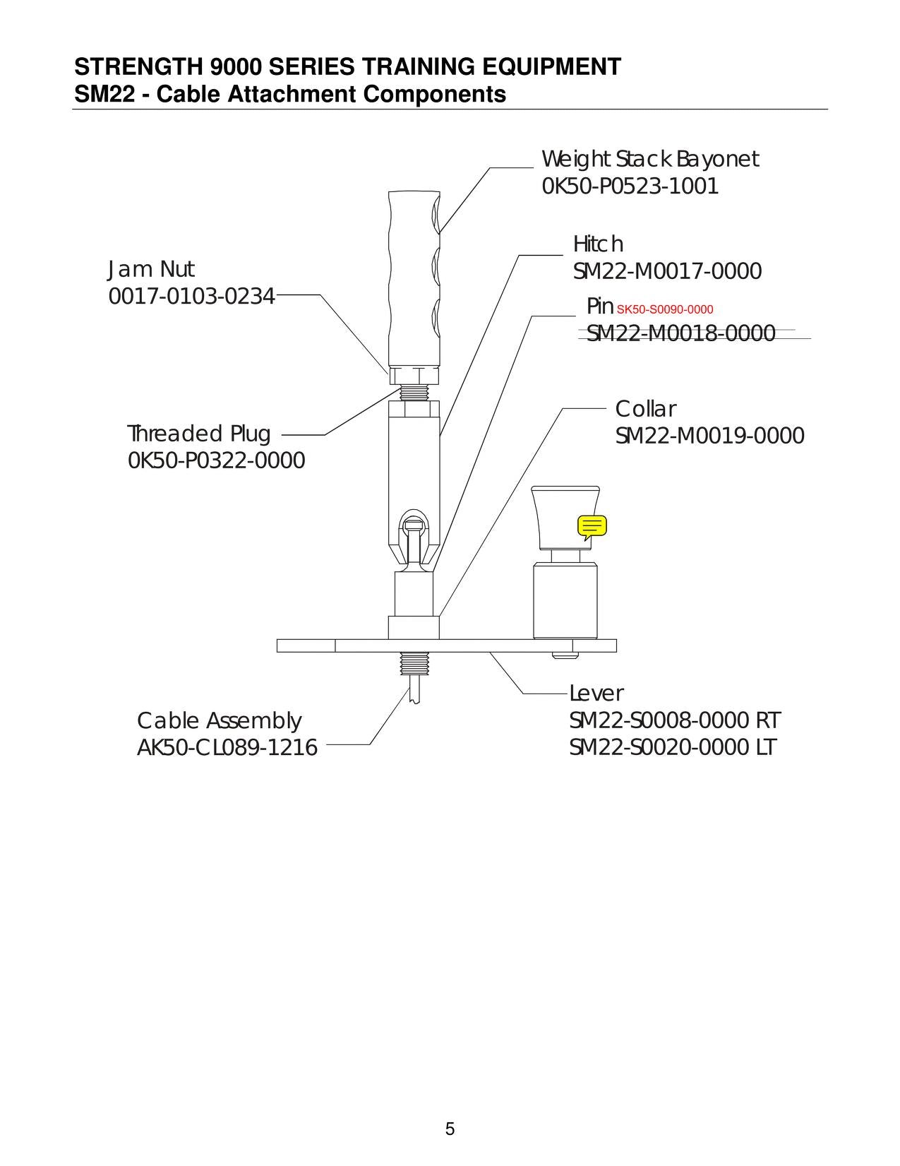 CAVO PER MACCHINE LIFEFITNESS - Cavo Assembly 1/8 Wire Cavo 3/16 Coated SM22 Life Fitness - OEM: 9239403