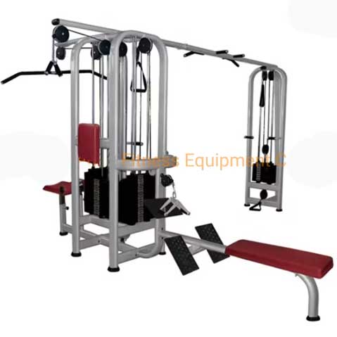 MULTI JUNGLE STATION 5 STACK PULLEY LAT MACHINE TRICEPS CABLE